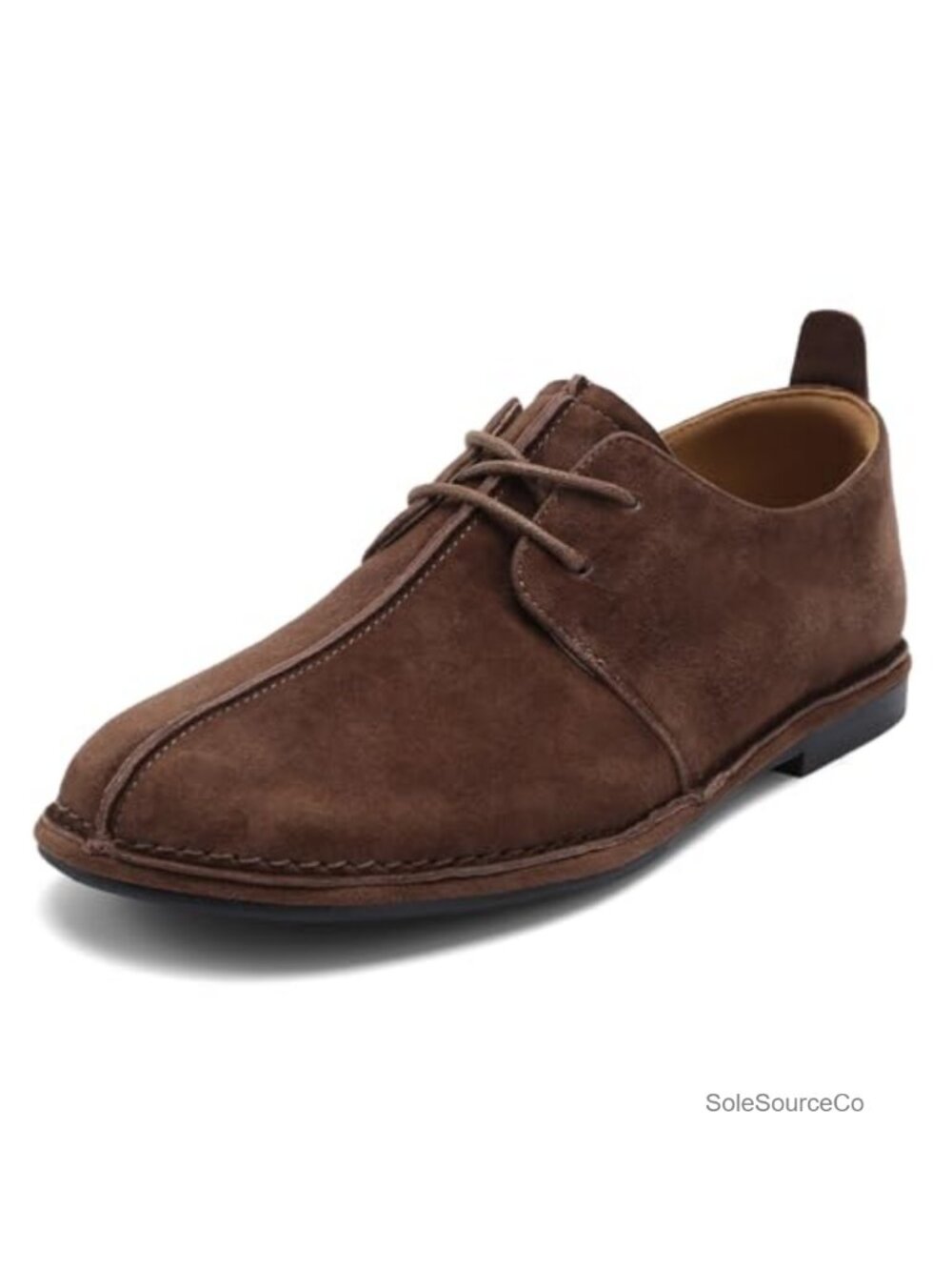 Suede Oxford Flats Lace-Up Round Toe Arch Support Comfortable Walking Shoes